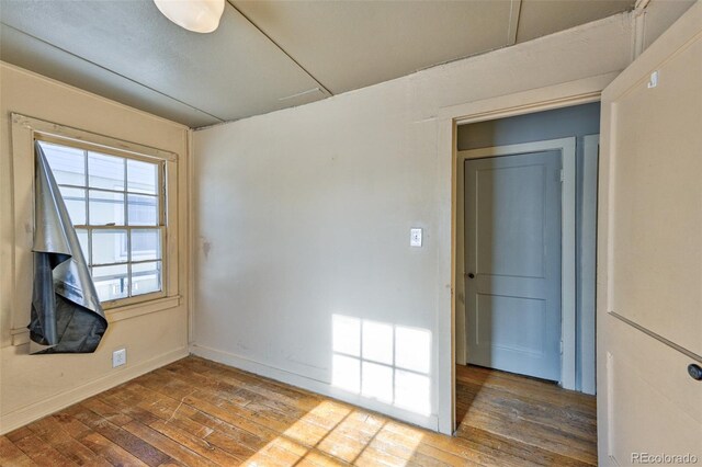 empty room with hardwood / wood-style floors