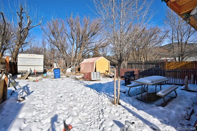 view of snowy yard