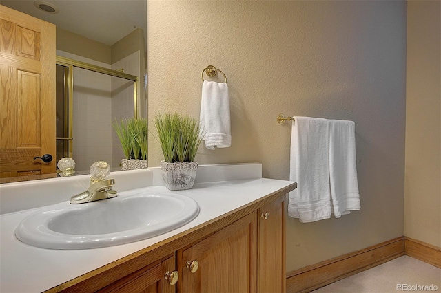 2191 Baldy Ln, Evergreen, CO 80439 - bathroom featuring vanity and a shower stall