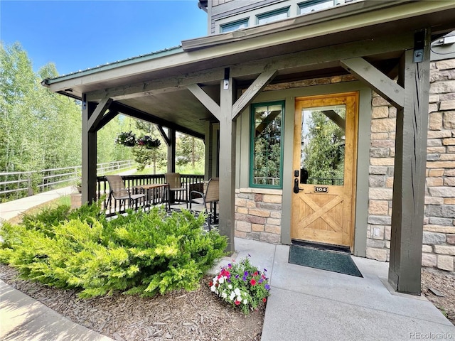 2104 Blue Sky Trl Unit 2-104, Granby, CO 80446 - property entrance featuring stone siding