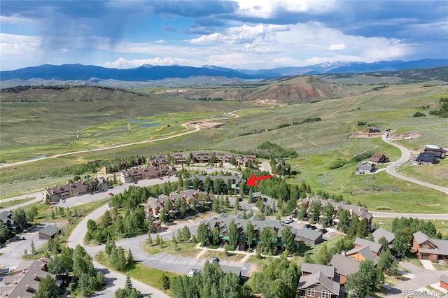 2104 Blue Sky Trl Unit 2-104, Granby, CO 80446 - aerial view of property's location featuring a mountain backdrop and nearby suburban area