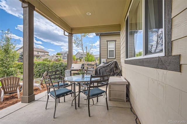 view of patio with outdoor dining space