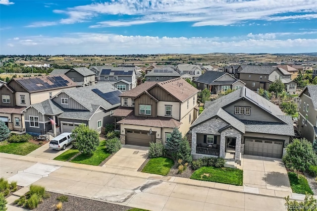 bird's eye view with a residential view