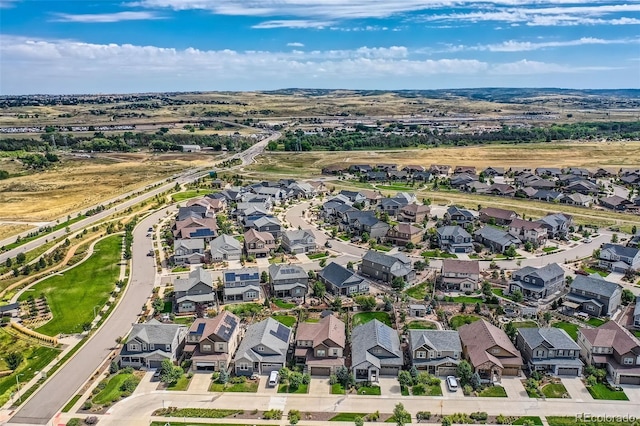 drone / aerial view with a residential view