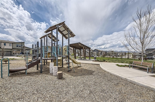 community playground featuring a residential view