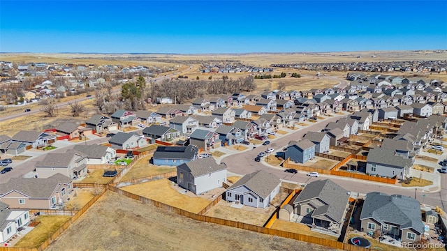 drone / aerial view with a residential view