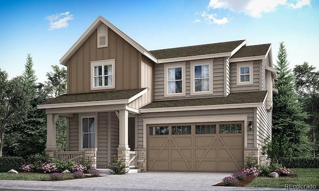 craftsman-style house featuring a garage