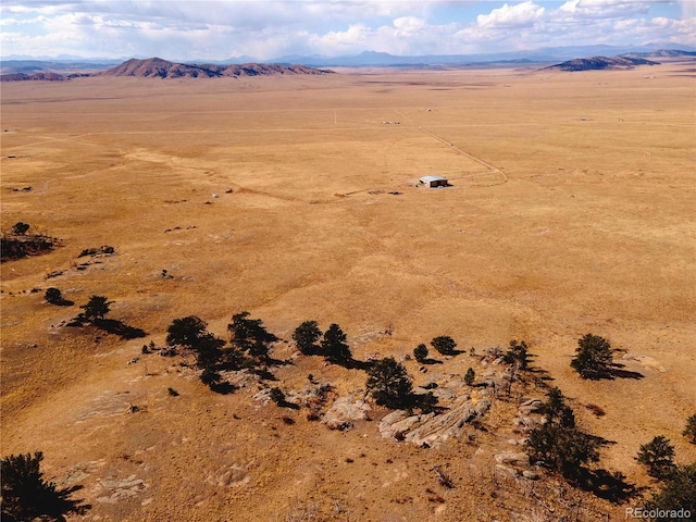 aerial view with a mountain view