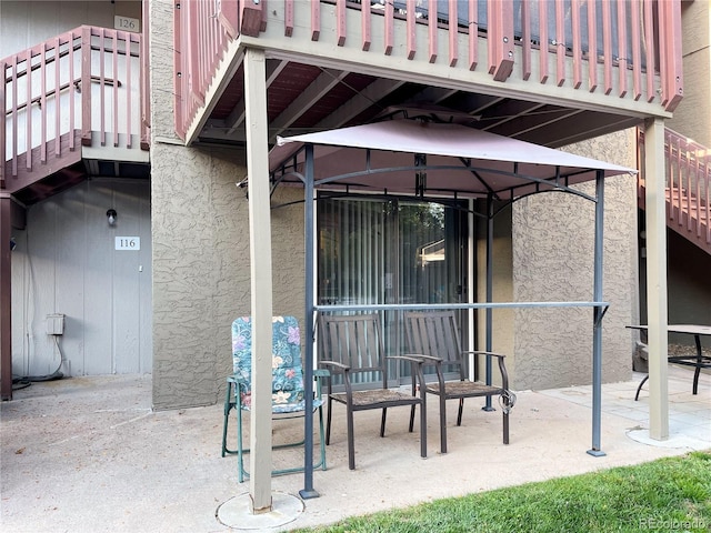 view of patio with a gazebo