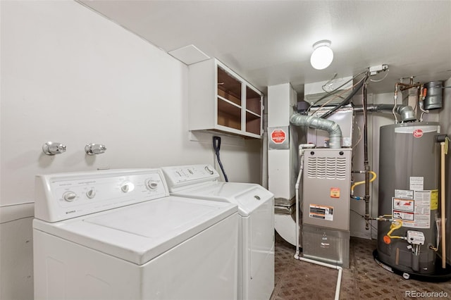 4452 W Pondview Dr, Littleton, CO 80123 - laundry room featuring water heater, separate washer and dryer, and heating unit