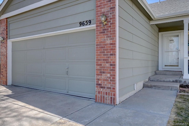 view of garage