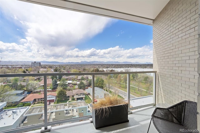 balcony with a mountain view