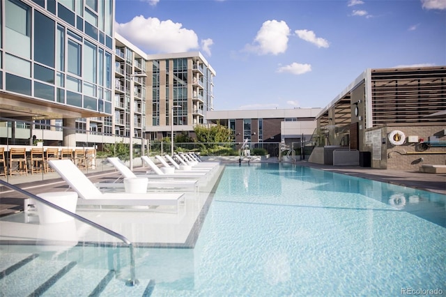 view of pool with a patio area