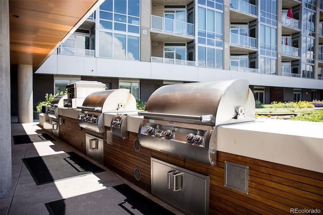 view of patio with area for grilling