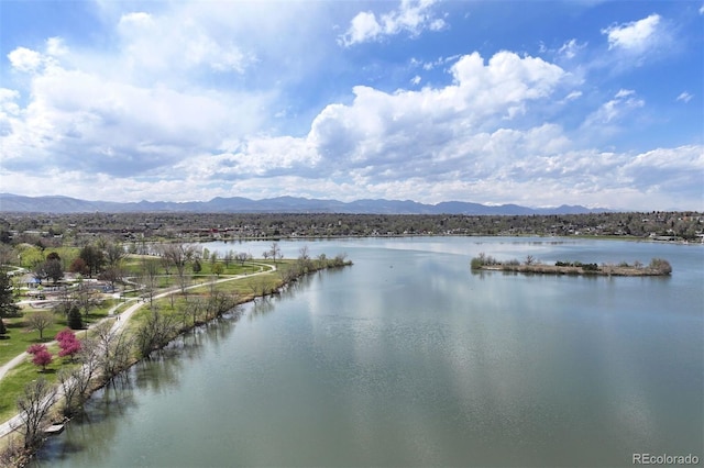 water view featuring a mountain view