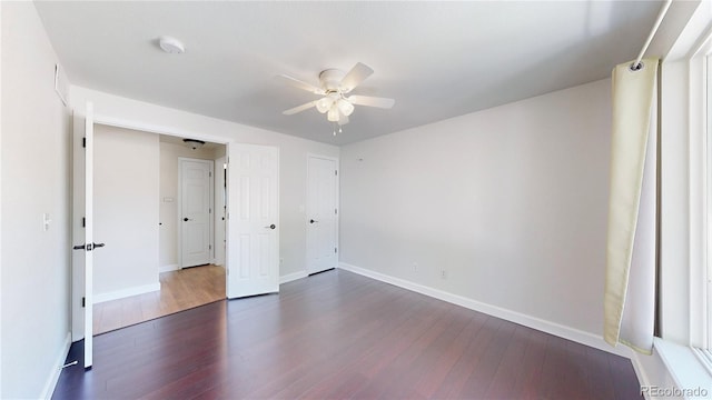 1936 E 144th Dr, Thornton, CO 80602 - unfurnished bedroom with wood finished floors and a ceiling fan