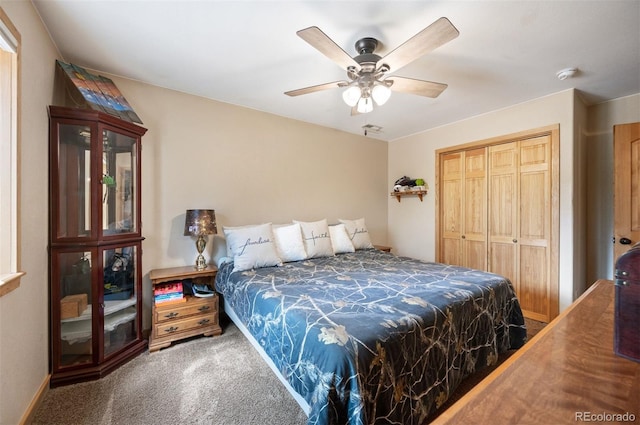 21 Crystal Rock Rd, Bailey, CO 80421 - carpeted bedroom featuring a closet and ceiling fan