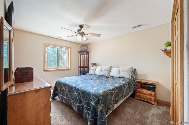 21 Crystal Rock Rd, Bailey, CO 80421 - carpeted bedroom with a ceiling fan and baseboards