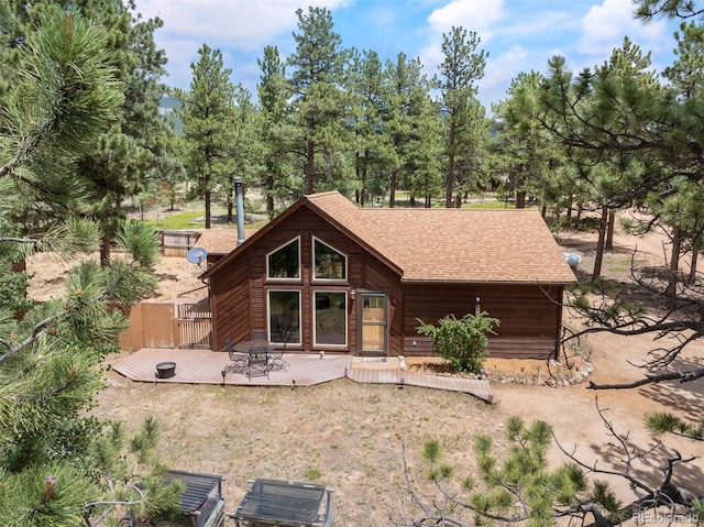 21 Crystal Rock Rd, Bailey, CO 80421 - rear view of property featuring a deck and a shingled roof