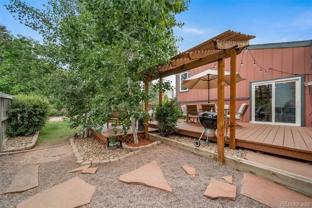 17372 E Prentice Cir, Centennial, CO 80015 - view of patio with a deck, a pergola, and an outdoor fire pit