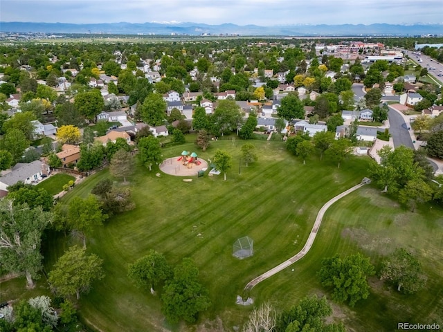 17372 E Prentice Cir, Centennial, CO 80015 - aerial overview of property's location featuring a mountain backdrop and nearby suburban area