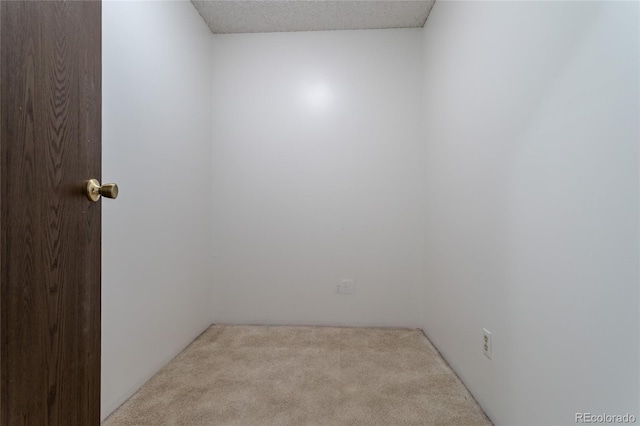 unfurnished room with light colored carpet