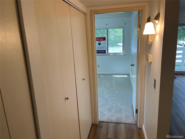 8555 Fairmount Dr Unit A108, Denver, CO 80247 - hallway featuring wood finished floors