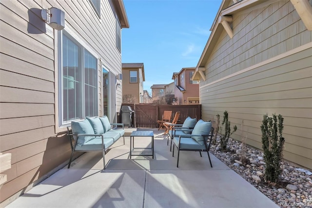 view of patio / terrace with an outdoor living space