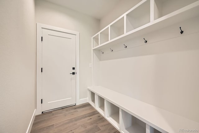 mudroom featuring hardwood / wood-style floors