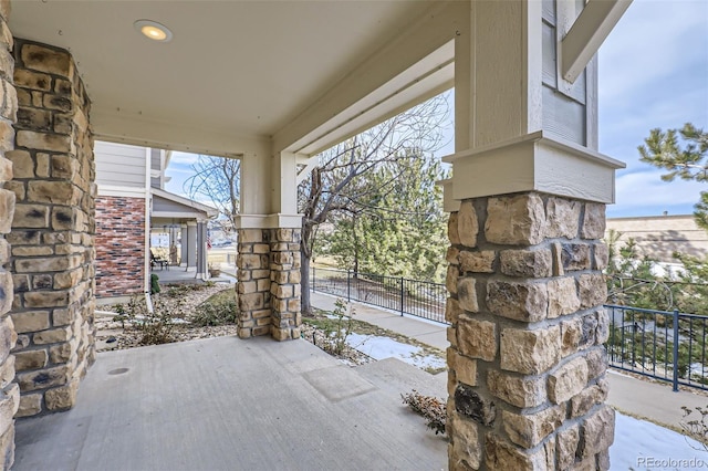 view of patio / terrace featuring covered porch