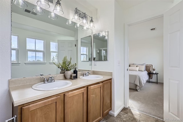 bathroom featuring vanity and tile patterned floors