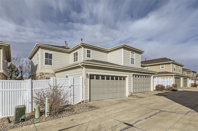 view of front property with a garage