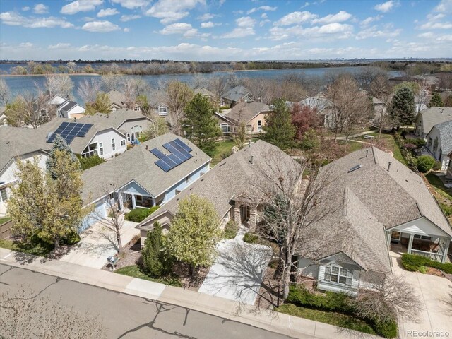 7158 W Belmont Dr, Littleton, CO 80123 - aerial view with a water view and a residential view