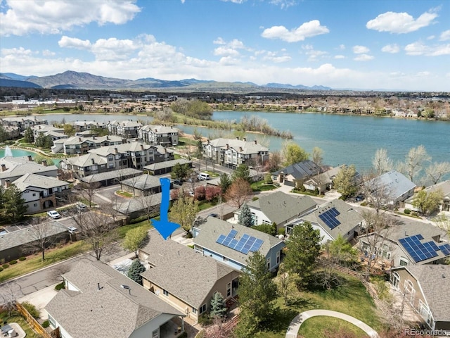 7158 W Belmont Dr, Littleton, CO 80123 - aerial view with a residential view and a water and mountain view