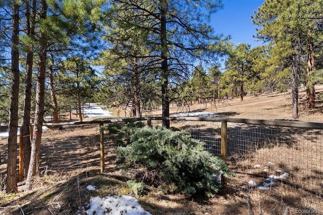 view of yard with fence