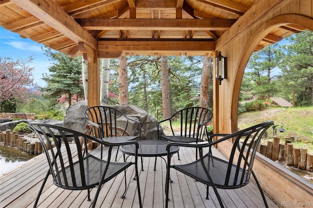 2851 Interlocken Dr, Evergreen, CO 80439 - view of wooden terrace