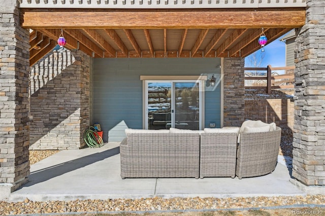 view of patio / terrace featuring an outdoor living space