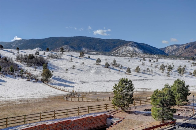 mountain view with a rural view