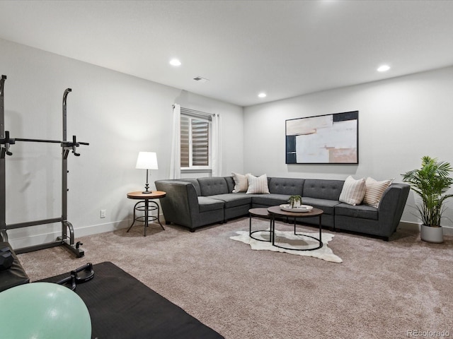 9378 E 60th Pl, Denver, CO 80238 - carpeted living room with recessed lighting and baseboards