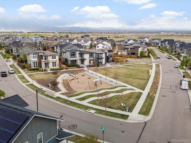 9378 E 60th Pl, Denver, CO 80238 - birds eye view of property with a residential view and a mountain view