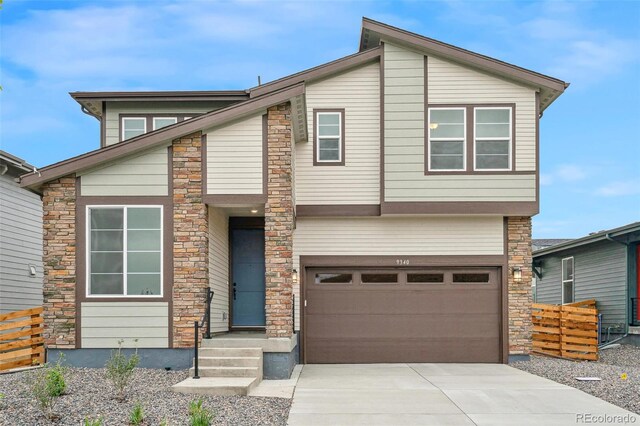 view of front of house featuring a garage