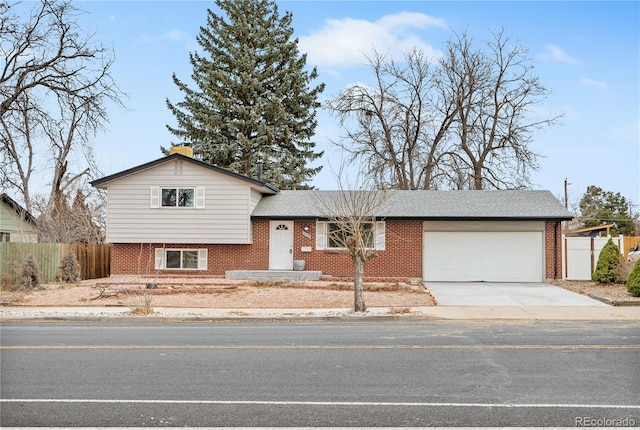 tri-level home with a garage