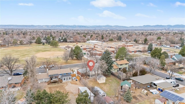 aerial view featuring a mountain view