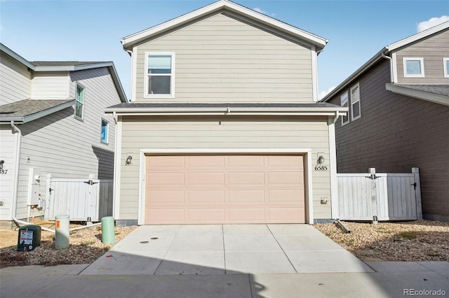 view of property featuring a garage