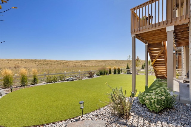 view of yard featuring a deck