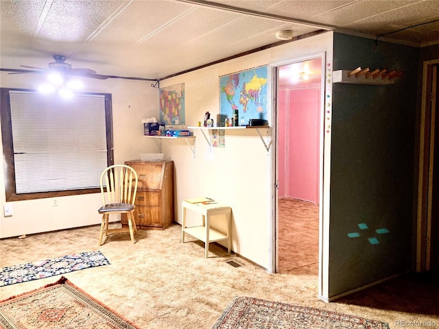745 Cedar Ave, Cedaredge, CO 81413 - living area featuring carpet and a ceiling fan