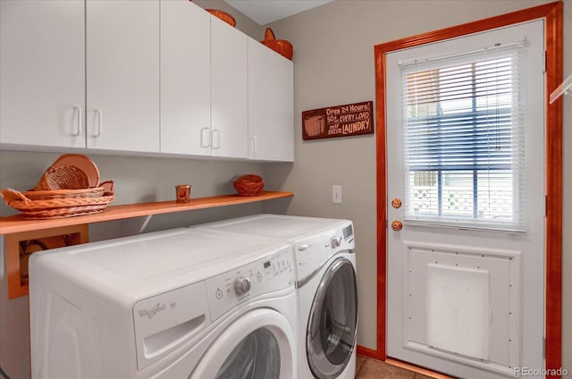 6112 Alkire Ct, Arvada, CO 80004 - laundry area featuring cabinet space, washing machine and clothes dryer, and healthy amount of natural light