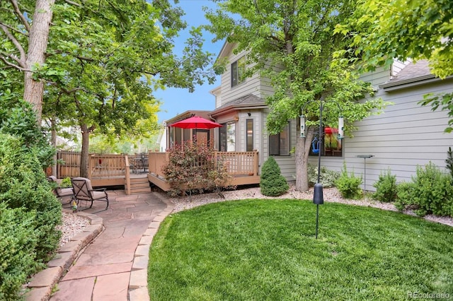 6112 Alkire Ct, Arvada, CO 80004 - view of yard with a deck and a patio