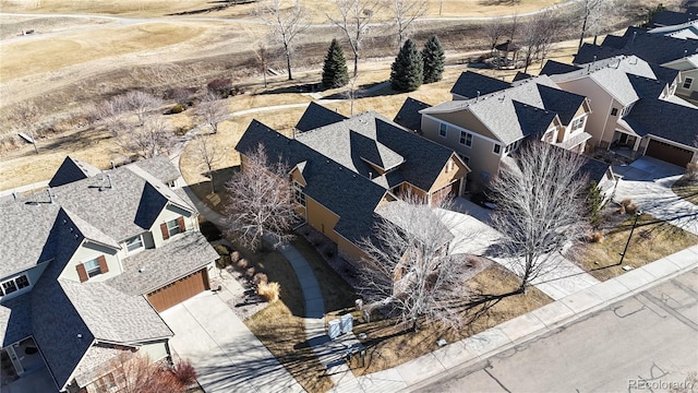 aerial view with a residential view