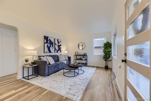 living room featuring hardwood / wood-style floors